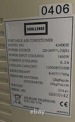 12000 BTU Challenge Portable Air Conditioner Dehumidifier 414/0038