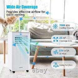 4-in-1 Portable Air Conditioner 7000 BTU AC Unit with Cooling, Fan, Dehumidifier