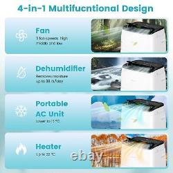 5-in-1 Portable Air Conditioner 12,000 BTU Dehumidifier AC Multi-Speed Fan