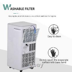 8000BTU Portable Air Conditioner 4 Modes LED Display 24 Timer Home Office White