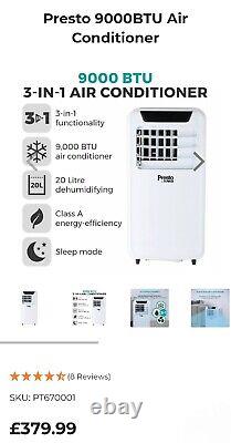 9000 BTU Tower Air Conditioning 3 In 1 Unit with Timer & Remote