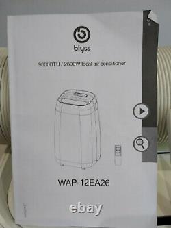 BLYSS 9000 BTU / 2600 W Local Air Conditioner WAP 12EA26 Hardly Used