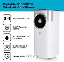 BXAC40008GB 12,000 BTU Portable 3-in-1 Air Conditioner, Used