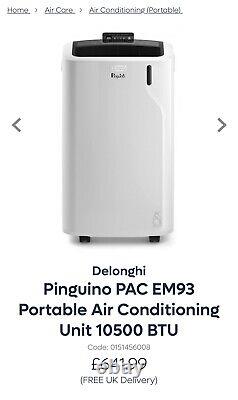 De'Longhi EM93 10,500-BTU Portable Air Conditioner