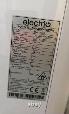 ElectrIQ EcoSilent8 8000 BTU Portable Air Conditioner Hardly Used