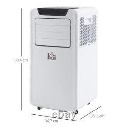 HOMCOM 10000 BTU Mobile Portable Air Conditioner Room Ac Unit with RC, White