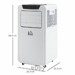 HOMCOM 10000 BTU Mobile Portable Air Conditioner Room Ac Unit with RC, White