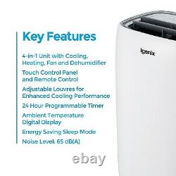 Igenix IG9919 Portable Air Conditioner with Dehumidifier, 9000 BTU, White