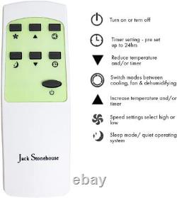 Jack Stonehouse Portable 3 IN 1 Air Conditioning Unit 8000 BTU With Window Kit