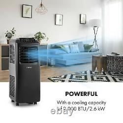 Mobile Air Conditioner Home Office Dehumidifier 9000 BTU 2.6 kW A Remote Black