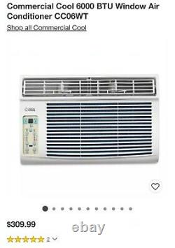 New- Commercial Cool 6000 BTU Window Air Conditioner with Remote Control