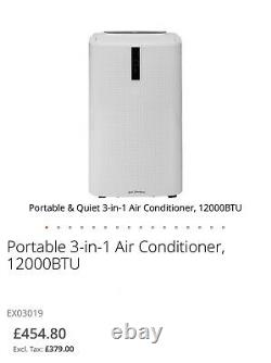 Portable 3-in-1 Air Conditioner, 12000BTU Dehumidifier