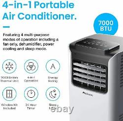Pro Breeze 4-in-1 Portable Air Conditioner 7000 BTU 24Hr Dual Window Venting Kit