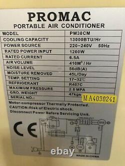 Promac PM38CM Air Conditioning Unit VGC 13000 BTU Powerful Cold Portable AC