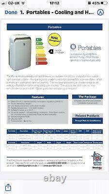 Pump House Portable Air Conditioning Large Capacity 12000Btu. UK Seller