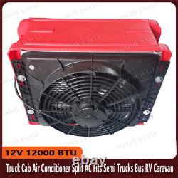 Truck Cab Air Conditioner Split AC Fits Semi Trucks Bus RV Caravan 12V 12000 BTU