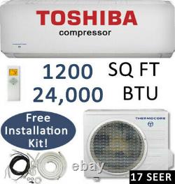 17 Seer 24000 Btu Ductless Air Conditioner Heat Pump Mini Split, Cassette Wifi