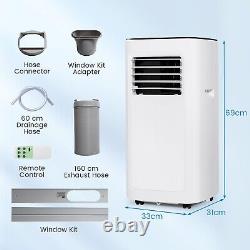 8000btu Climatiseur Portatif 4-en-1 Refroidisseur D'air Ventilateur De Chauffage Déshumidificateur Ac
