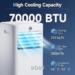 Climatiseur Portable, Unité de Climatisation 4-en-1 7000 BTU, Déshumidificateur