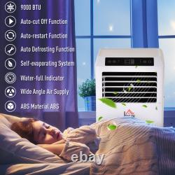 Climatiseur mobile avec télécommande refroidissement déshumidification ventilation blanc.