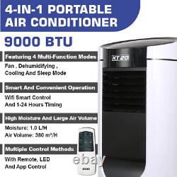 Climatiseur portable 9000 BTU/H avec minuterie 24H, écran LED, télécommande