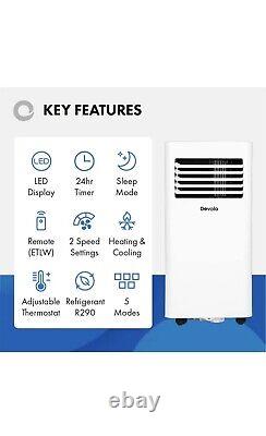 Climatiseur portable Devola Master 10000 BTU avec télécommande - blanc