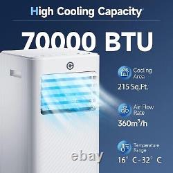 Climatiseur portable, Unité de climatisation 4-en-1 7000 BTU, Déshumidificateur