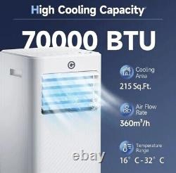 Climatiseur portatif, unité de climatisation 4 en 1 7000 BTU, déshumidificateur