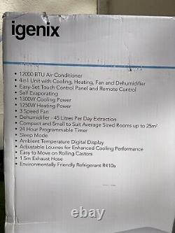 Igenix 4 En 1 Climatiseur Portable 12000 Btu Blanc